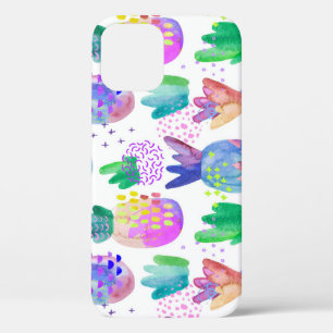 Hand-painted autumn flowers, seamless pattern. iPhone 12 case