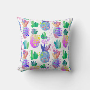 Hand-painted autumn flowers, seamless pattern. throw pillow