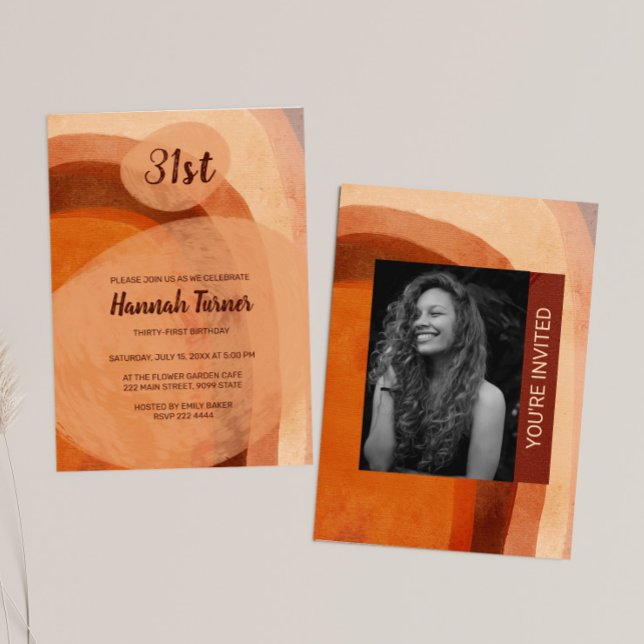 Hand- Painted Background Custom Photo Birthday Invitation (Creator Uploaded)