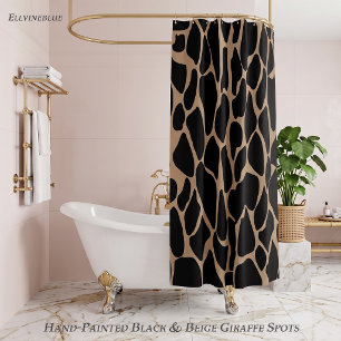 Hand-Painted Black & Beige Safari Giraffe Spots