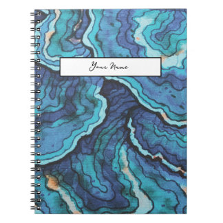 hand painted Blue Turkey tail print mushroom Notebook