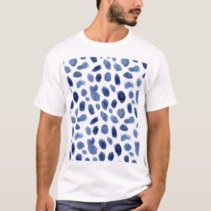 Hand Painted, Blue Watercolor Stains. T-Shirt