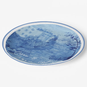 Hand Painted Blue Willow Ginger Jars Toile Paper Plate