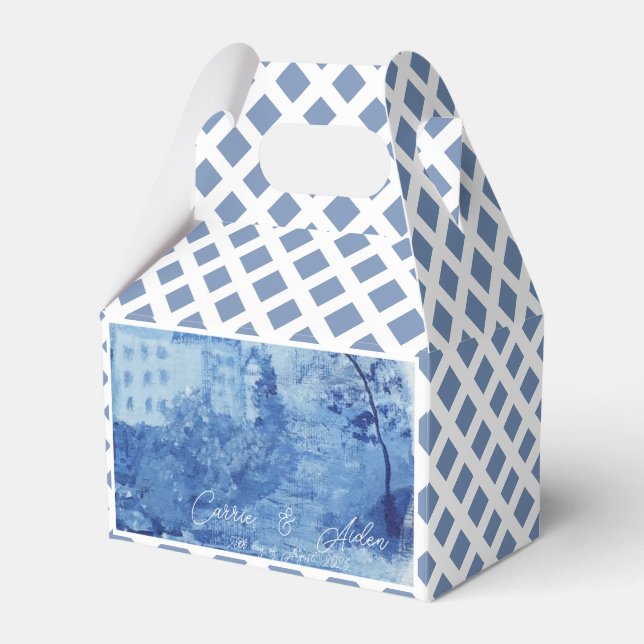 Hand Painted Blue Willow Ginger Jars Wedding  Favo Favor Box (Front Side)