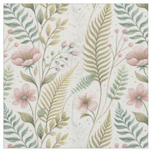 Hand-Painted Blush Flower Botanical Floral Pattern Fabric