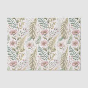 Hand-Painted Blush Flower Botanical Floral Pattern Tissue Paper