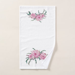 Hand Painted Bouquet Rose Hand Towel