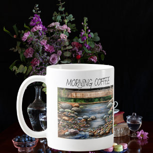 Hand Painted Brook Morning Coffee Personalize Mug