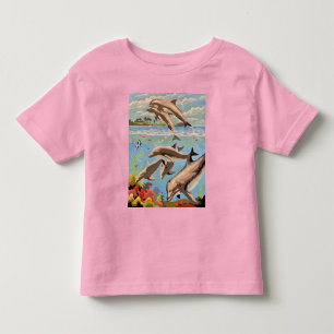 Hand Painted By Number Playful Dolphins Toddler T-shirt