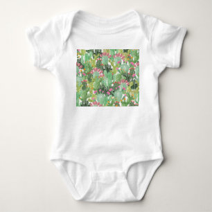 Hand Painted Cactus: Desert Green Baby Bodysuit
