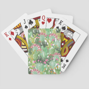 Hand Painted Cactus: Desert Green Playing Cards