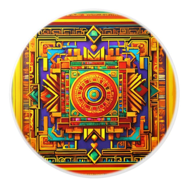 Hand-Painted Ceramic Knob – Artistic Cabinet Pull (Front)