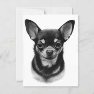 Hand Painted Chihuahua Pet Portrait Postcard