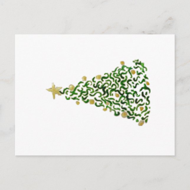 Hand Painted Christmas Tree Postcard (Front)