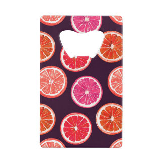 Hand Painted Citrus Dark Pattern Credit Card Bottle Opener