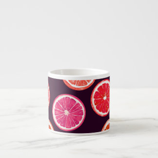 Hand Painted Citrus Dark Pattern Espresso Cup