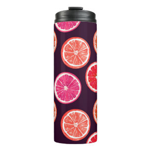 Hand Painted Citrus Dark Pattern Thermal Tumbler