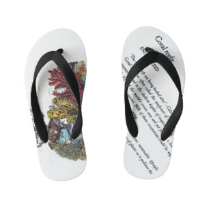 Hand Painted Coral Reef Message Kid's Flip Flops