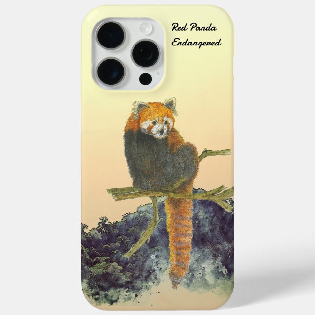 Hand-Painted Cute Red Panda Case-Mate iPhone Case (Back)