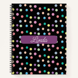 Hand Painted Dots Name Journal Notebook