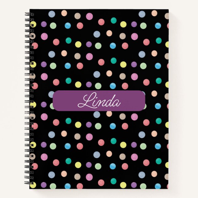 Hand Painted Dots Name Journal Notebook (Front)
