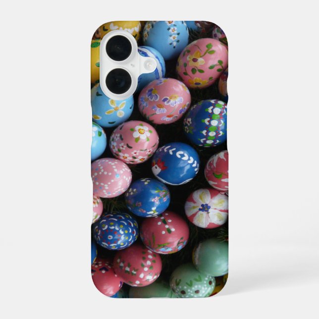Hand-Painted Eggs iPhone 16 Case (Back)