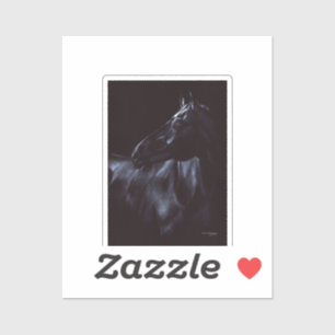 Hand-painted elegant black horse