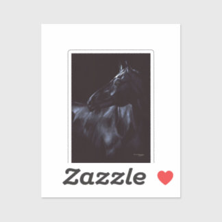 Hand-painted elegant black horse