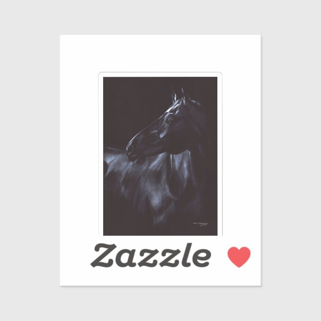 Hand-painted elegant black horse (Sheet)