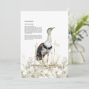 Hand-Painted Endangered Great Indian Bustard Holiday Card