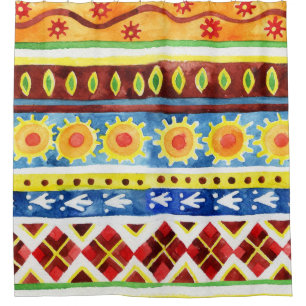 Hand Painted Ethnic Watercolor Pattern