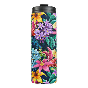 Hand Painted Exotic Floral Pattern-23001 Thermal Tumbler