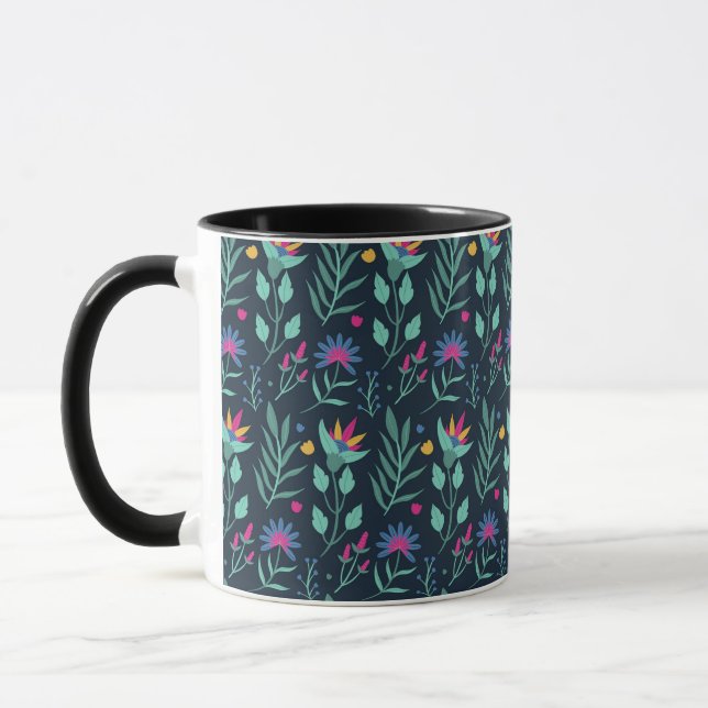 Hand Painted Exotic Floral Pattern-23206 Mug (Left)