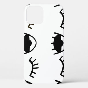 Hand Painted Eyes Ink Pattern iPhone 12 Case