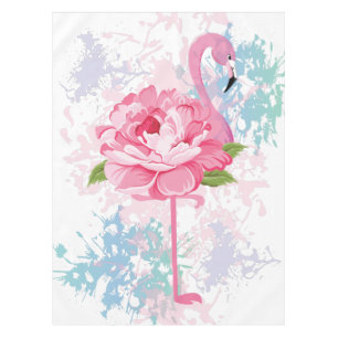 Hand painted flamingo design tablecloth