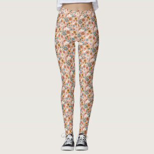 Hand Painted Floral Pattern-23136 Leggings