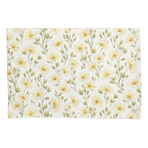 Hand-Painted Floral Pillowcase