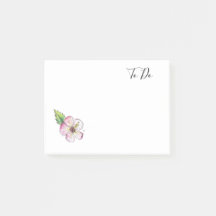 Hand Painted Flower Design "To Do" Sticky Notes