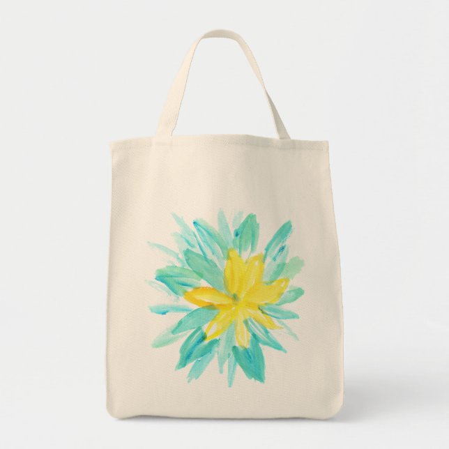 hand painted flower tote bag (Front)