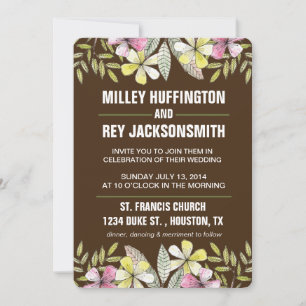 hand painted flowers invitation