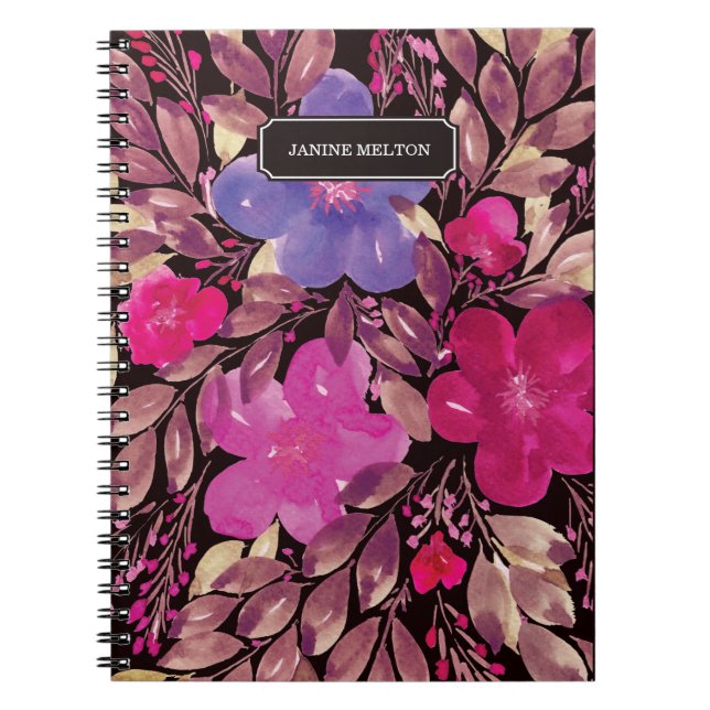 hand painted flowers notebook (Front)