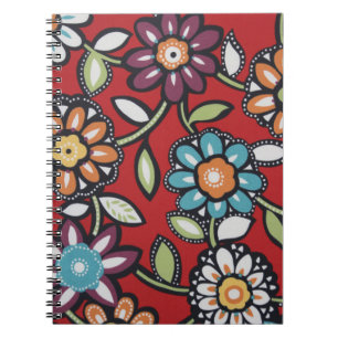 hand painted flowers notebook