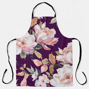 Hand-painted flowersflower,floral,watercolor,art,v apron