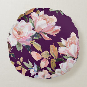 Hand-painted flowersflower,floral,watercolor,art,v round pillow