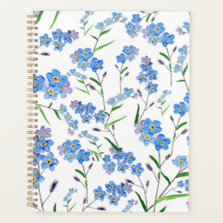 hand painted forget me not  flowers arrangement  planner
