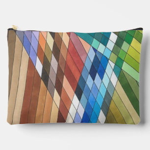 Hand Painted Geometric Abstract Pattern Accessory Pouch