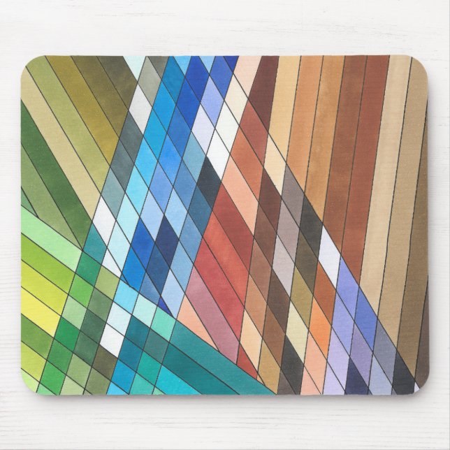 Hand Painted Geometric Abstract Pattern Mouse Pad (Front)