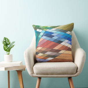 Hand Painted Geometric Abstract Pattern Throw Pillow