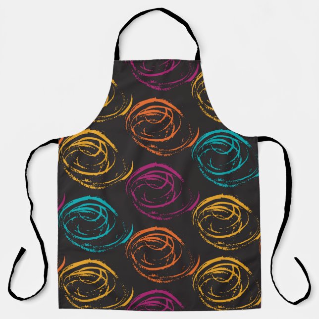 Hand painted grange texture. Ink geometric element Apron (Front)