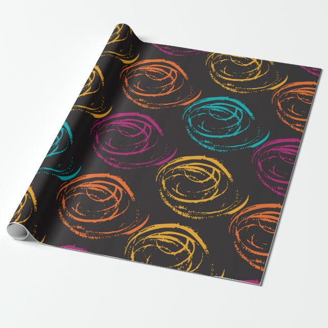 Hand painted grange texture. Ink geometric element Wrapping Paper (Unrolled)